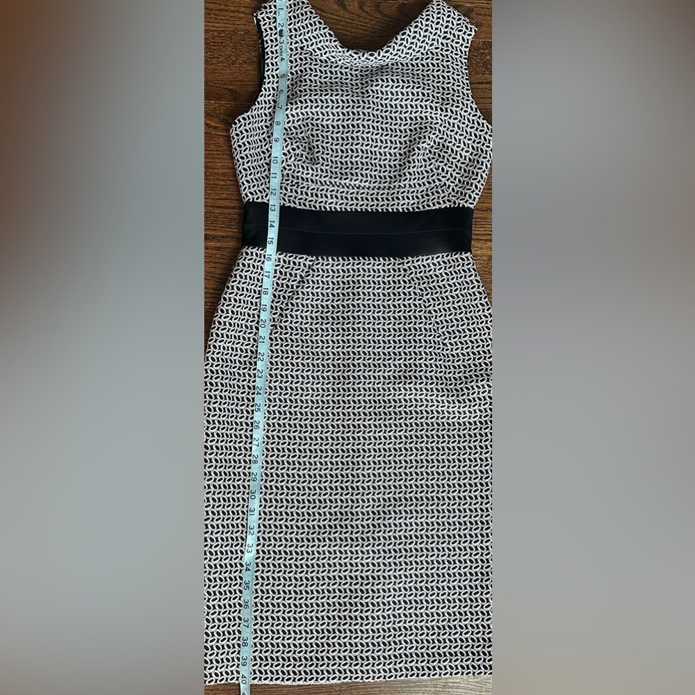 Donna Ricco Black and White Sleeveless Midi Sheath Dress - Picture 10 of 13